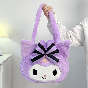 Kawaii Large Capacity Sanrio Character Plush Shoulder Bag
