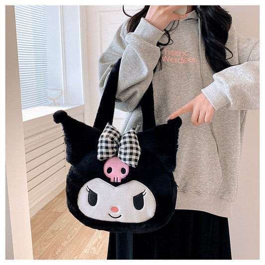 Kawaii Large Capacity Sanrio Character Plush Shoulder Bag