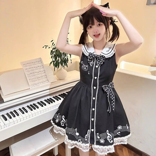 Kawaii Melody Cat Print Lolita Dress