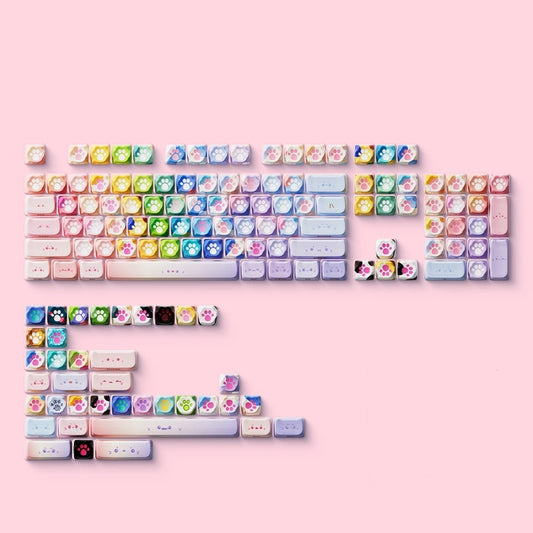 Kawaii Neon Cat Claw Mechanical Keyboard Keycaps