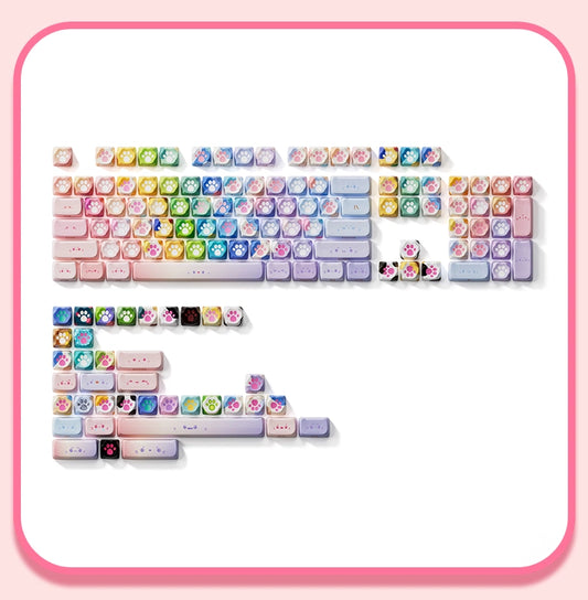 Kawaii Neon Cat Claw Mechanical Keyboard Keycaps