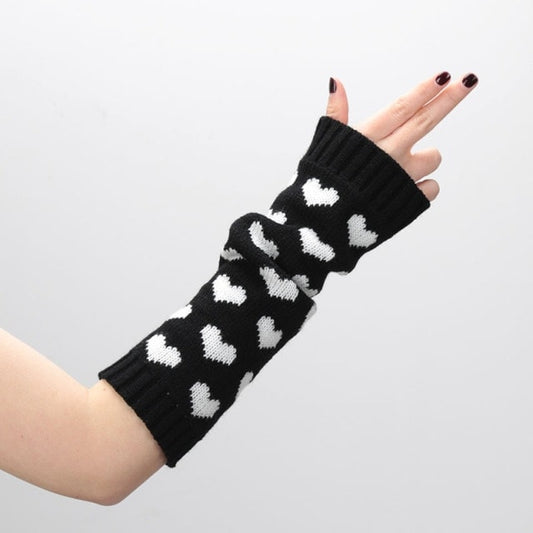 Kawaii Lolita Heart Knitting Gloves