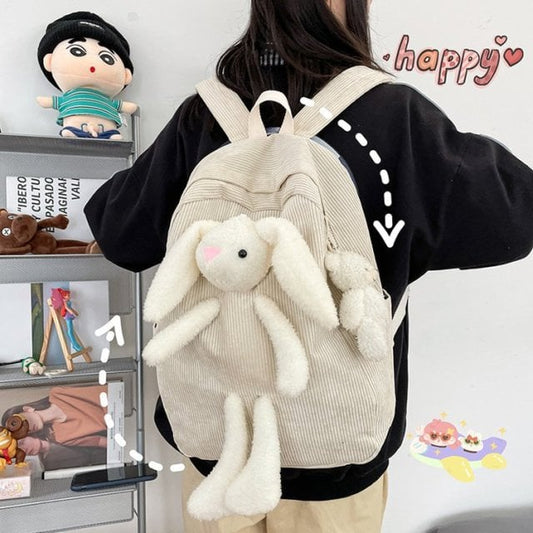Kawaii 3D Plush Bunny Backpack.