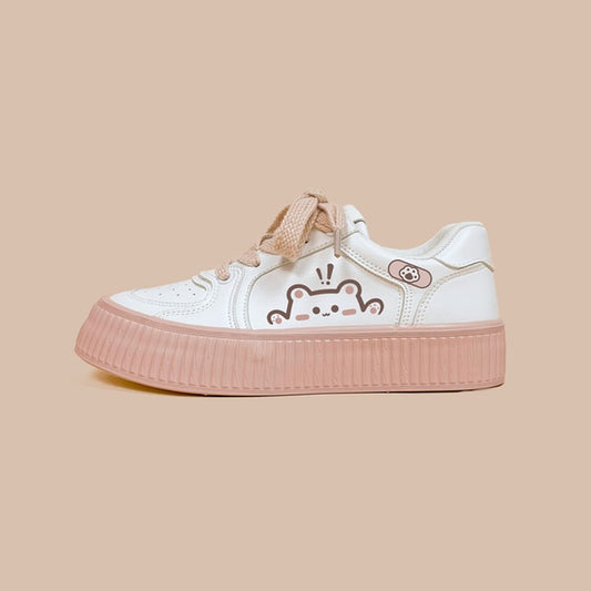 Kawaii White Platform Tennis Shoes