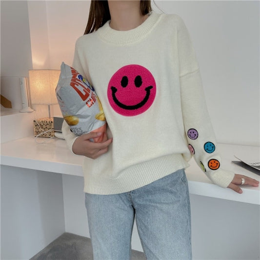 Kawaii Purple Smile Sweater.
