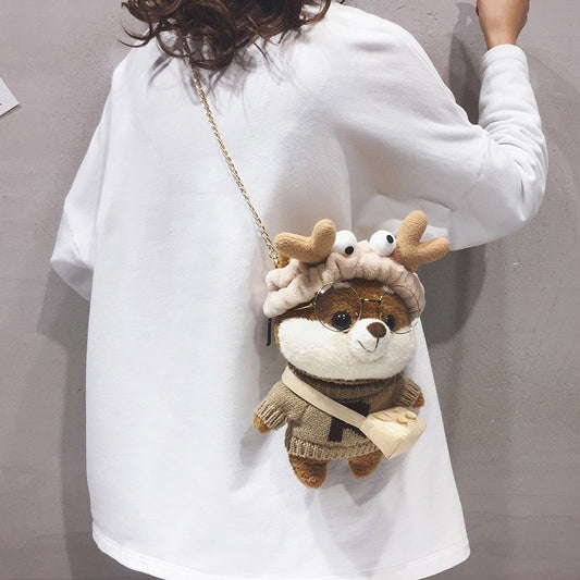 Kawaii Glasses Bear Messenger Bags.