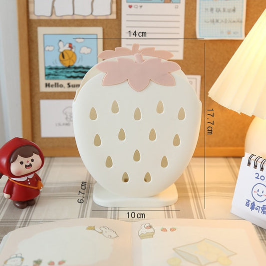 Kawaii Strawberry Divided Grid Pen Holder