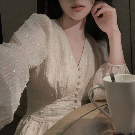 Korean Vintage Slim Dress