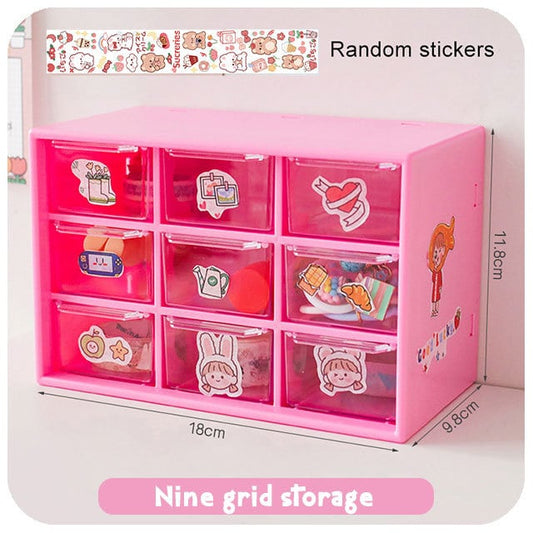 Kawaii Color Block Rectangle Mini Drawer
