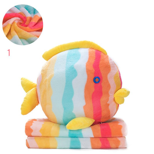 Kawaii Kiss Fish Plush Pillow And Quilt 2 in 1