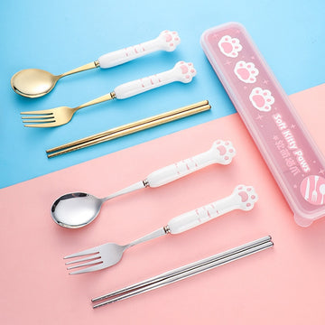 Kawaii Paw Cutlery Set