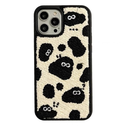 Kawaii Plush Embroidered Briquettes iPhone Case