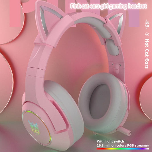 Kawaii Pink Cat Ears Headset.