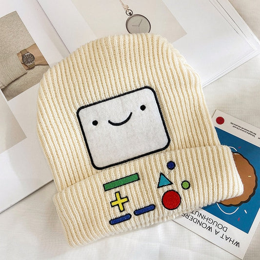 Kawaii Smiling Face Candy Color Knitted Hat