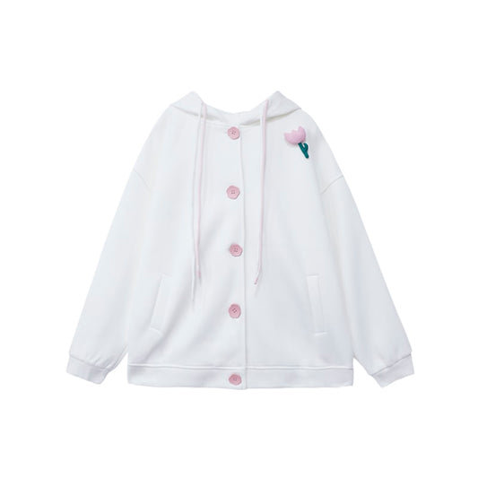 Sweet Soft Girl Style Purple Loose Hoodie