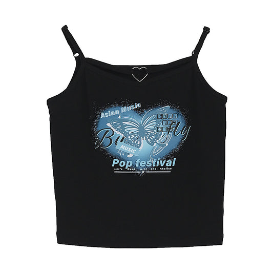 Summer Y2K style Butterfly Print Tank Tops
