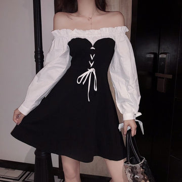 Summer A-Line Puff Sleeve Dress