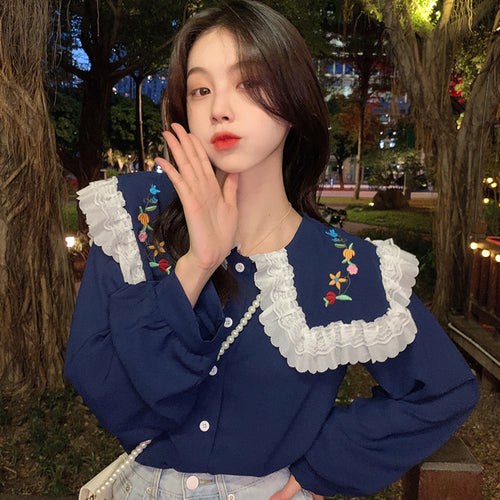 Lovely Girls Vintage Long Puff Sleeve Blouse