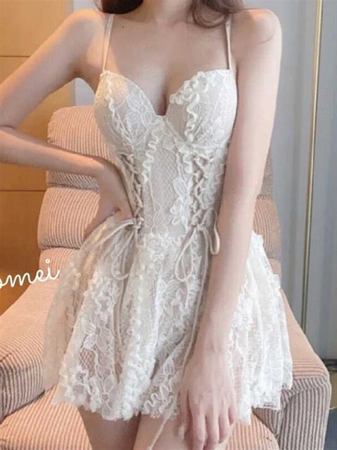 Elegant Fairy Lace One-piece Swimsuit