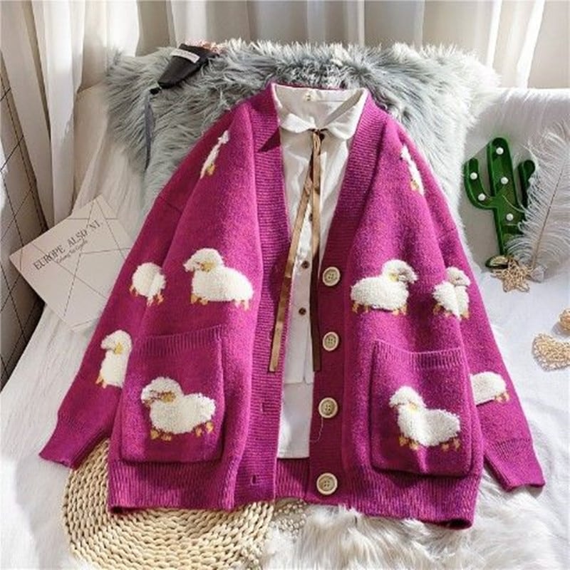 Kawaii Sheep long Sleeve Sweaters.