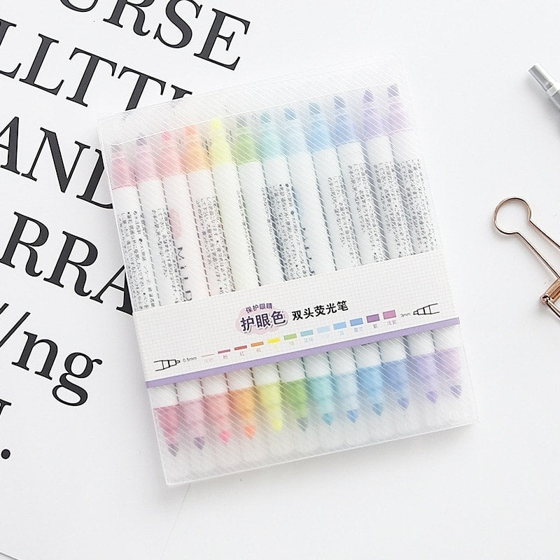 Cute Double Headed Highlighter 12pc Set