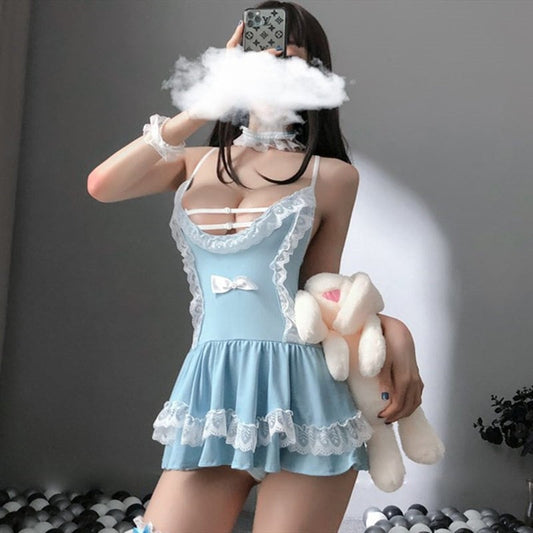 Sexy Lace Bow Nightdress Set
