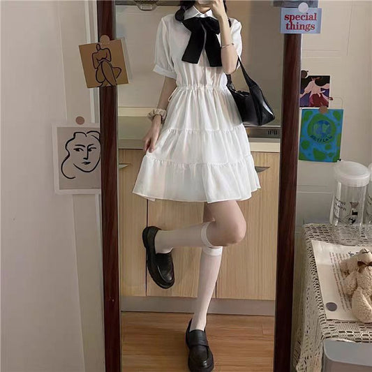 Korean White Sweet One Piece Dress