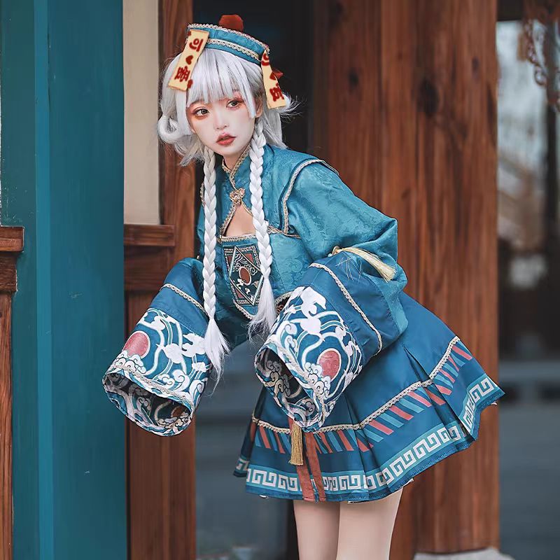 Easter Chinese Style Sweet Zombie Cosplay Lolita Dress Set