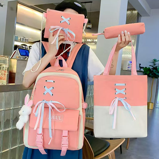 Cute Ribbon Backpack Set