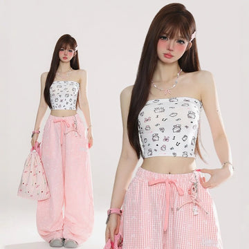 American BF Style Hello Kitty Print Tank Top