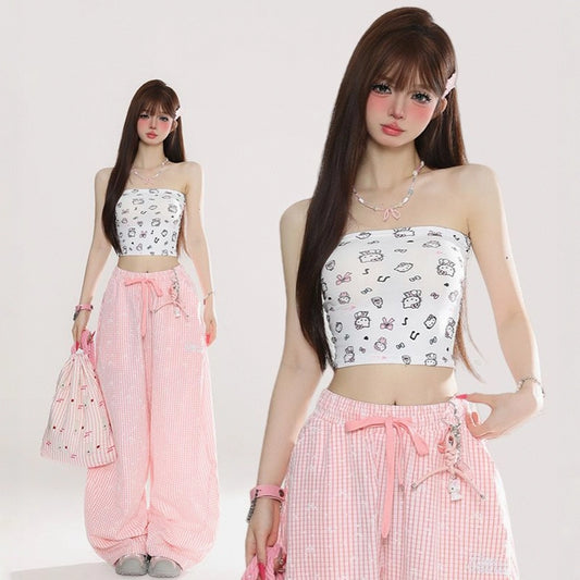 American BF Style Hello Kitty Print Tank Top