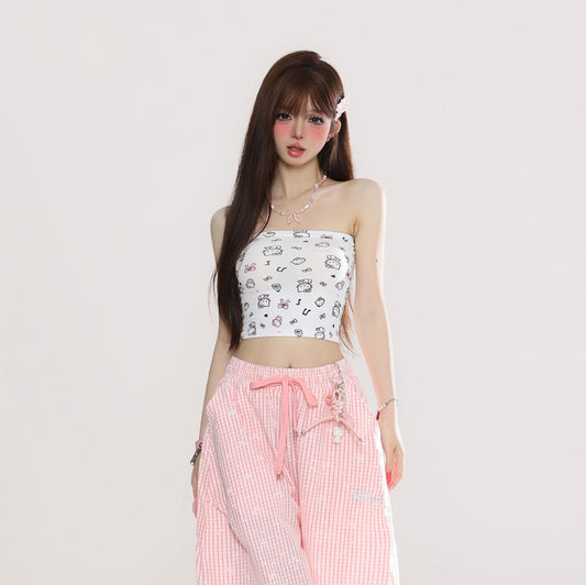 American BF Style Hello Kitty Print Tank Top
