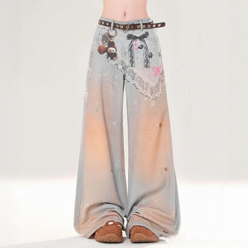 American Blue Gradient Wide-Leg Jeans