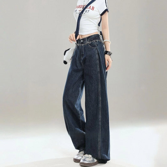 American Retro Blue Straight Jeans