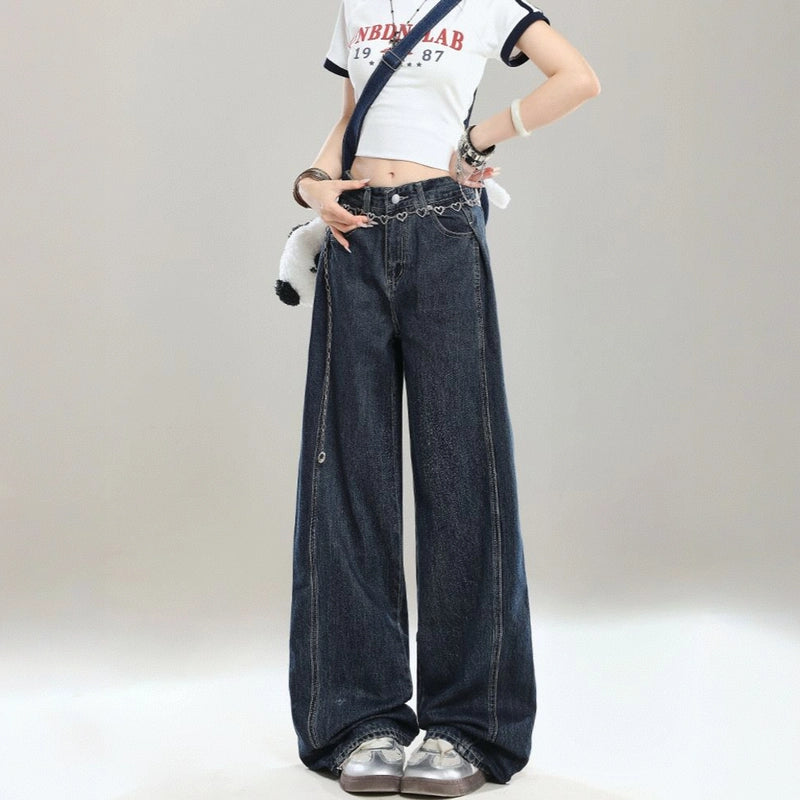 American Retro Blue Straight Jeans