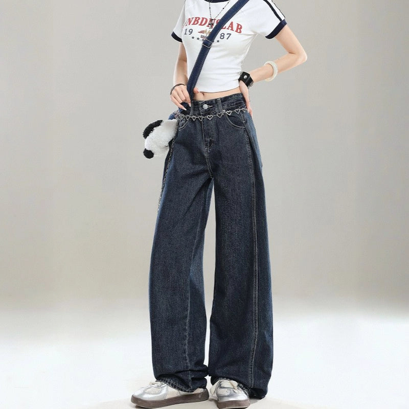 American Retro Blue Straight Jeans