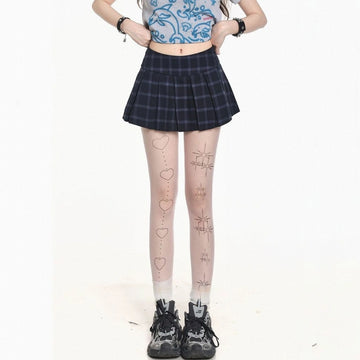 American Retro Style Blue Plaid JK Skirt