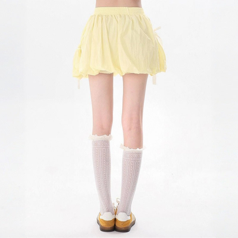 American Sweet Style Bow Ribbon Flower Bud Skirt