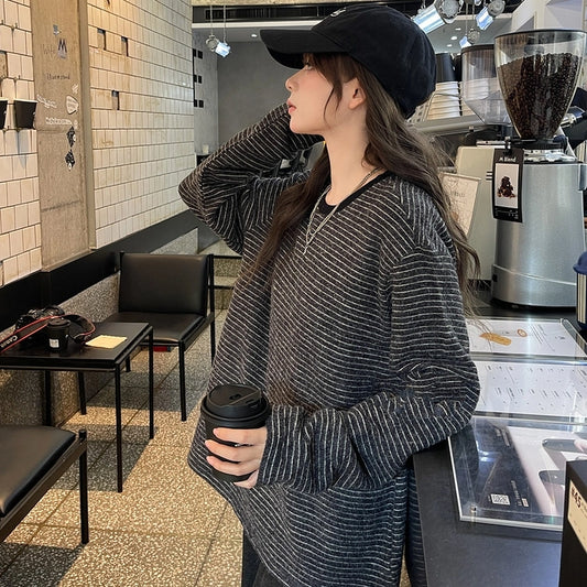 Casual Versatile Striped Long-Sleeve T-Shirt