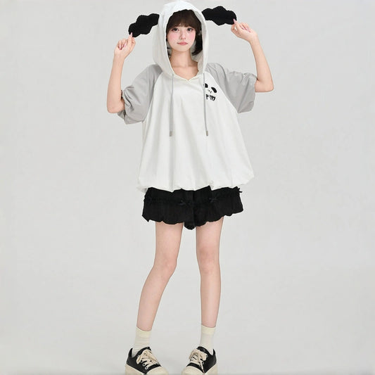 Cute Black Lace Bow Bloomers Shorts
