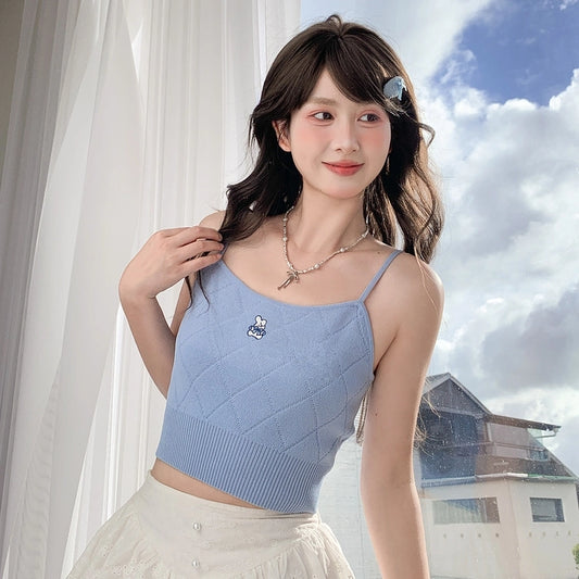 Cute Cartoon Bunny Embroidered Suspenders