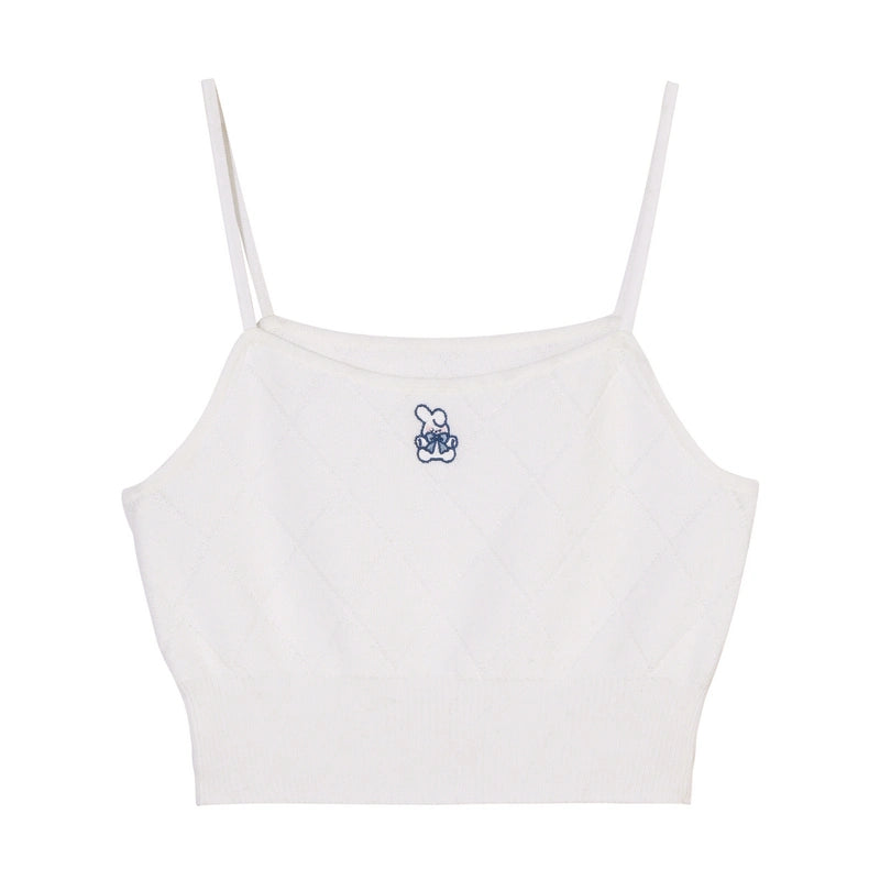 Cute Style Cartoon Rabbit Embroidered Knitted Vest
