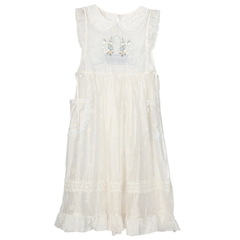 French Sweet Style Floral Patchwork Suspender Dress