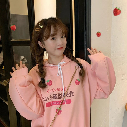 Harajuku Strawberry Hoodie