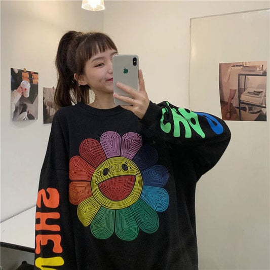 Harajuku Rainbow Sunflower Hoodie