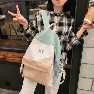 Kawaii Pastel Color Block Backpack