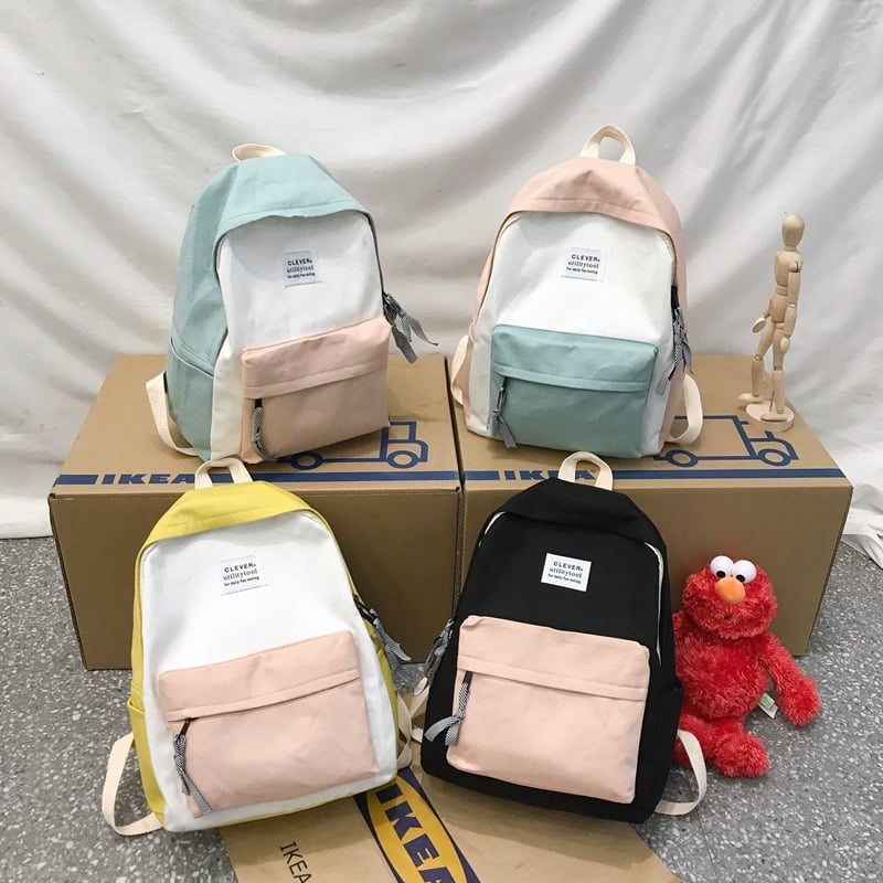 Kawaii Pastel Color Block Backpack