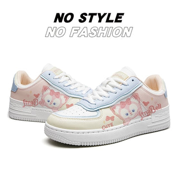 Kawaii All-match Pink Cartoon Pattern Printed Sneakers