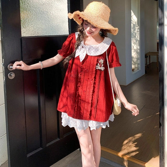 Kawaii Berry Red Bow T-Shirt