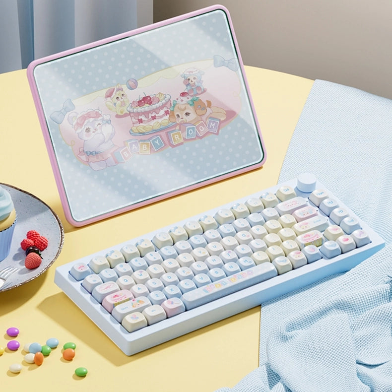 Kawaii Blue Sublimation PBT Gaming Keyboard Keycaps